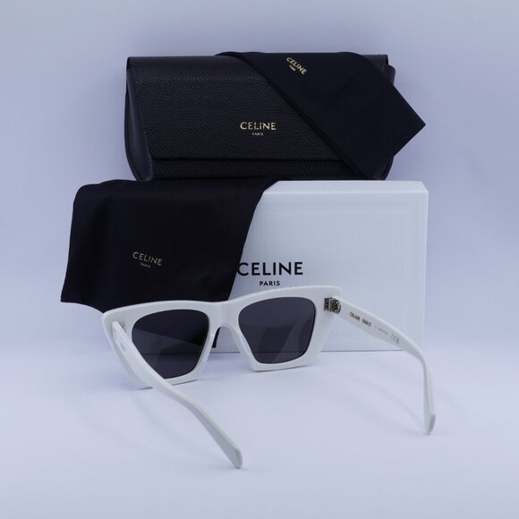Celine CL40187I 25A Cat Eye Sunglasses - White/Dark Grey - Picture 7 of 12